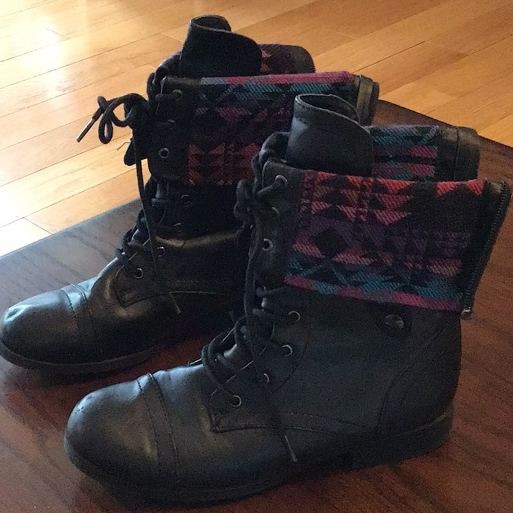 Charlotte Russe Aztec Combat Boots